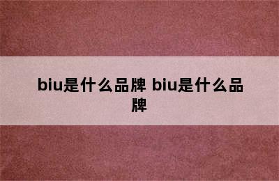 biu是什么品牌 biu是什么品牌